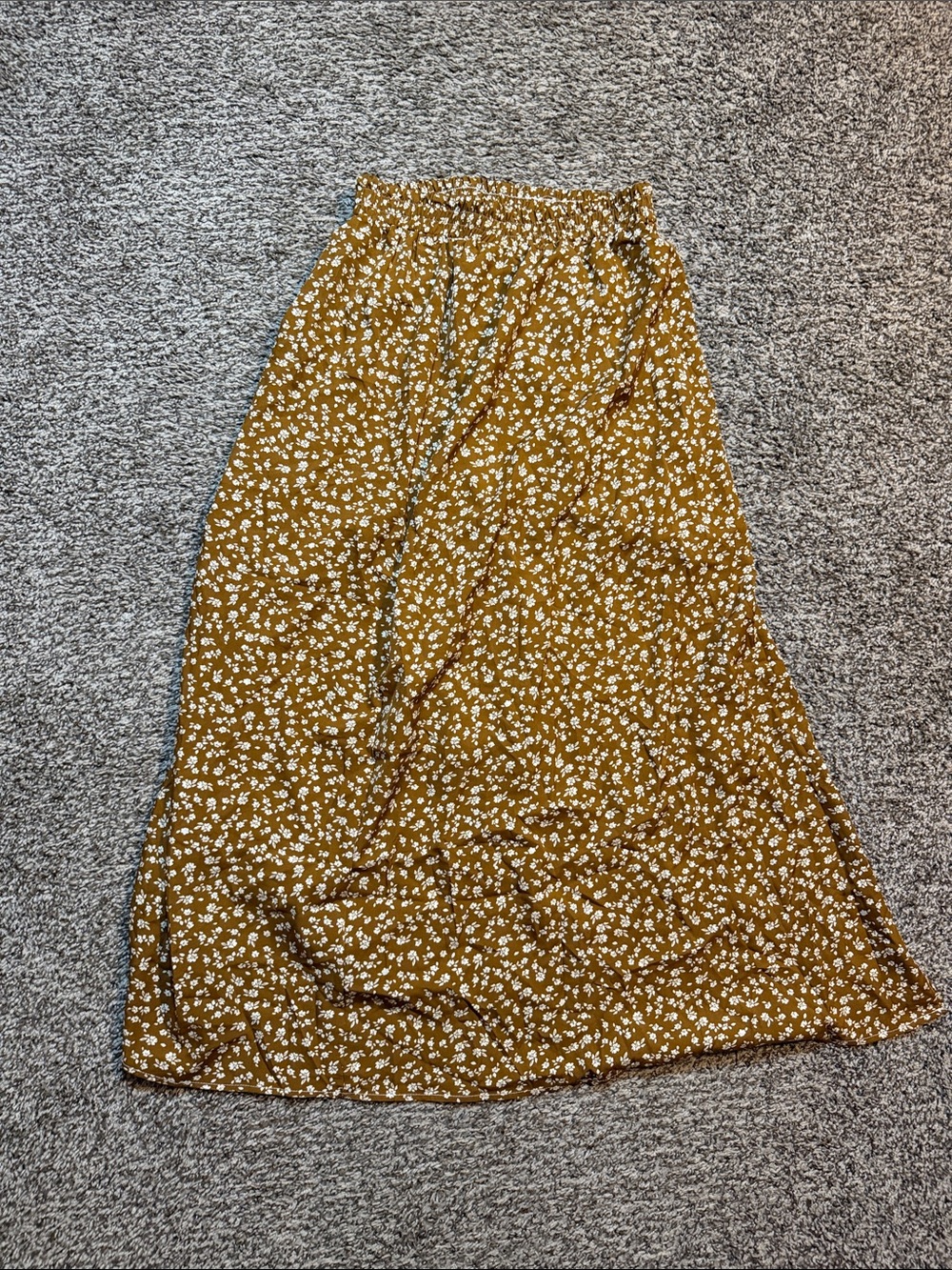 SHEIN Mustard Floral Maxi Skirt